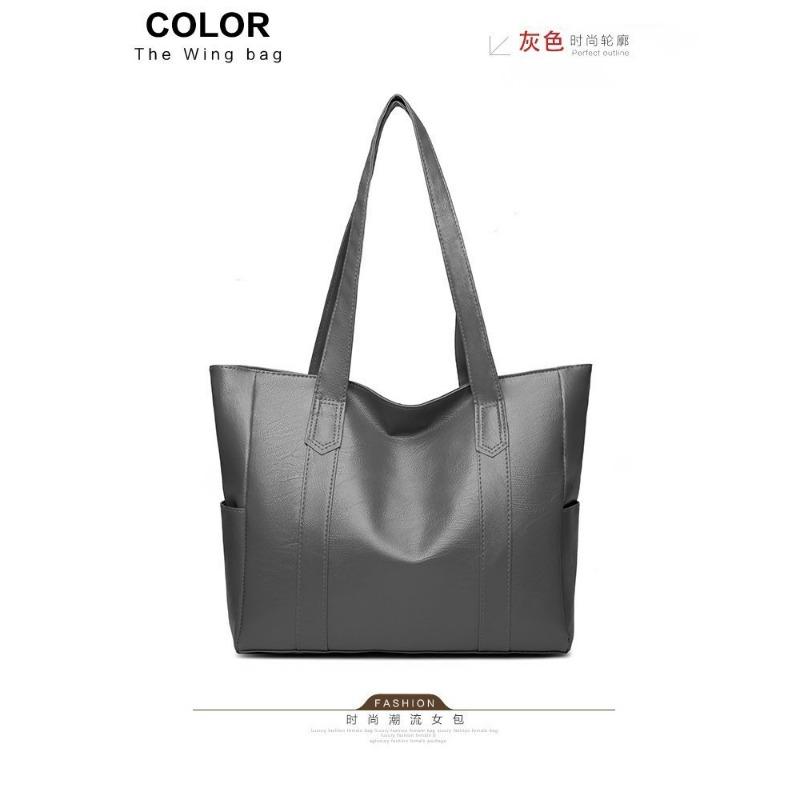 Big Bag Women's 2 Fashionable Large-capacity Women's Bags Atmospheric Simple Handbags Soft Leather Texture Tote Women's Bags