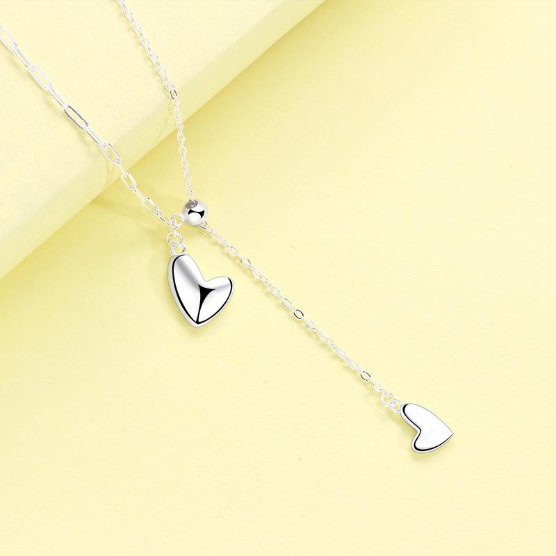 Love tassel pull necklace female personality simple niche design ins cold style necklace female