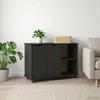 Mobile Cabinet in Black 100 x 39 x 65.5 cm Solid Pine Wood
