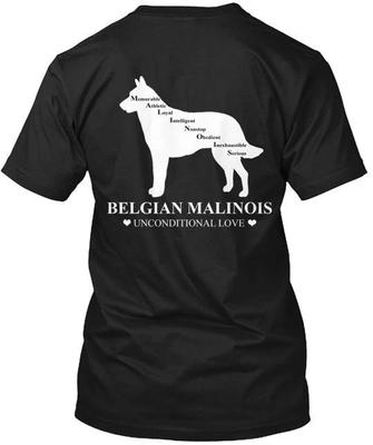 I Love Belgian Malinois T Shirt Made In the USA Size S To 5XL