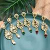 Fashion Gold Color Arabic Women Earring Hollow Arabesque Moroccan Crystal Eardrop Bridal Wedding Jewelry