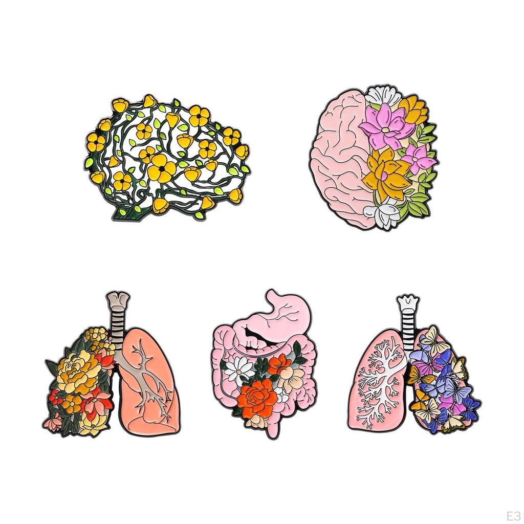 Human Organs Brooch Fashion Enamel Pin Decorative Masquerade Cosplay Props Metal Lapel Pins Jewelry