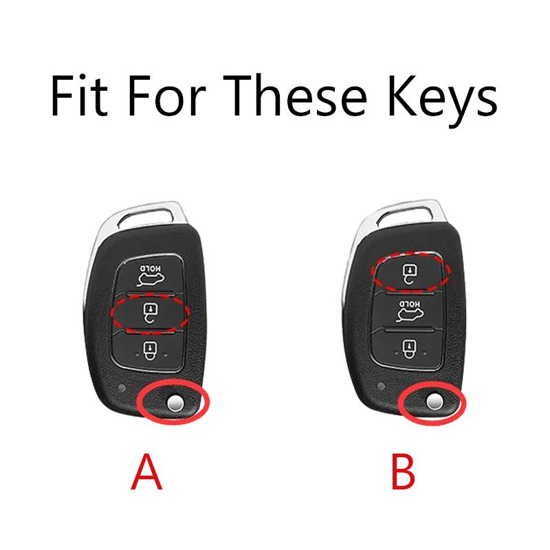 Zinc Alloy Car Key Case Cover Fob For Hyundai Sonata Elantra Tucson I40 I20 I10 Ix35 Ix45 Creta Silicone Santa Fe Accessories