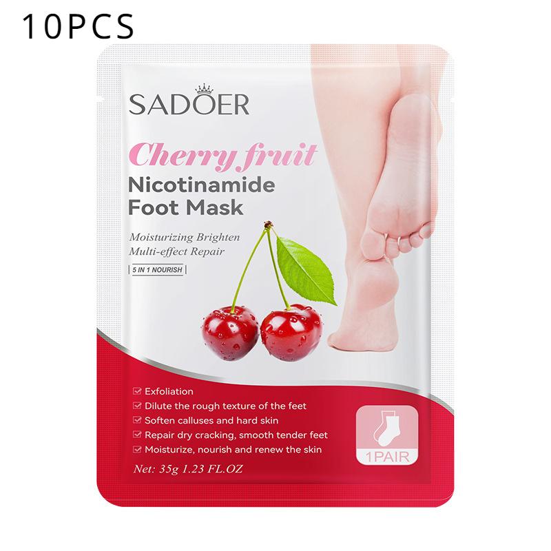 

SADOER Cherry Niacinamine Отшелушивающая маска для ног Омолаживающие маски для ухода за ногами 10pcs