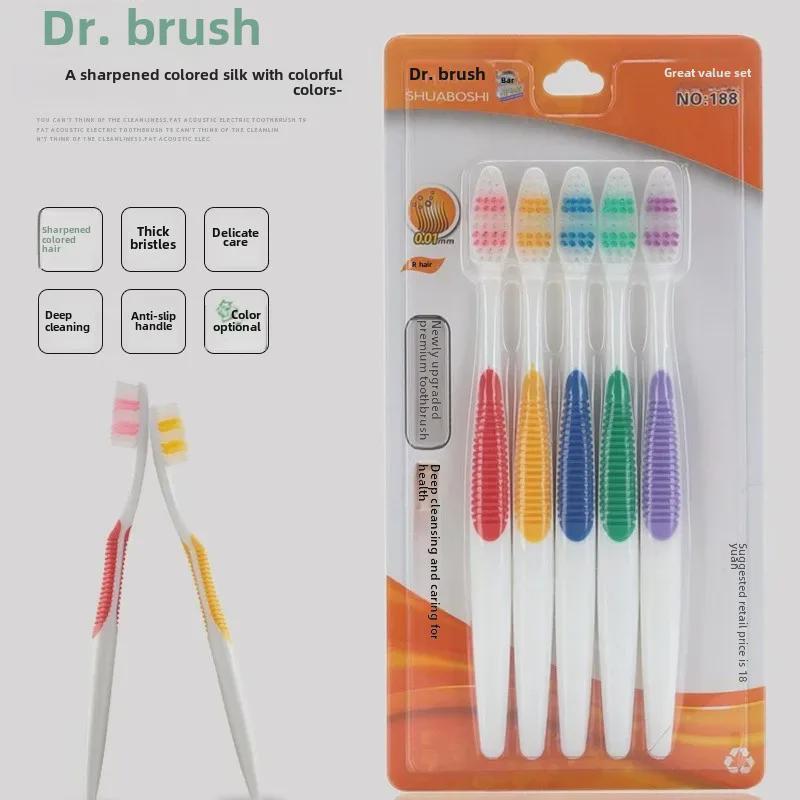 Doctor Brush Family Pack: Soft-Bristled Toothbrushes in Various Colors