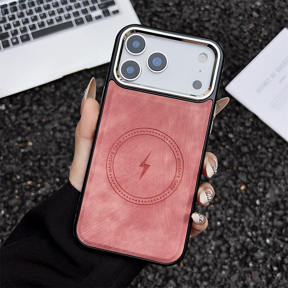 Wireless Charging Magnetic Leather Case For iPhone 17 16 15 14 13 12 11 Pro Max Plus For Magsafe Bumper Shockproof Cover