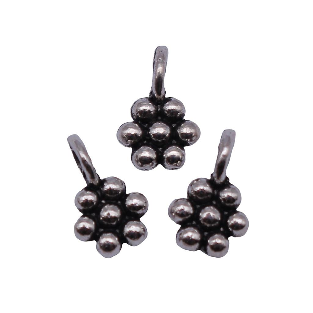 Simple Flower Charms Antique Alloy Pendants For Minimalist Floral Jewelry