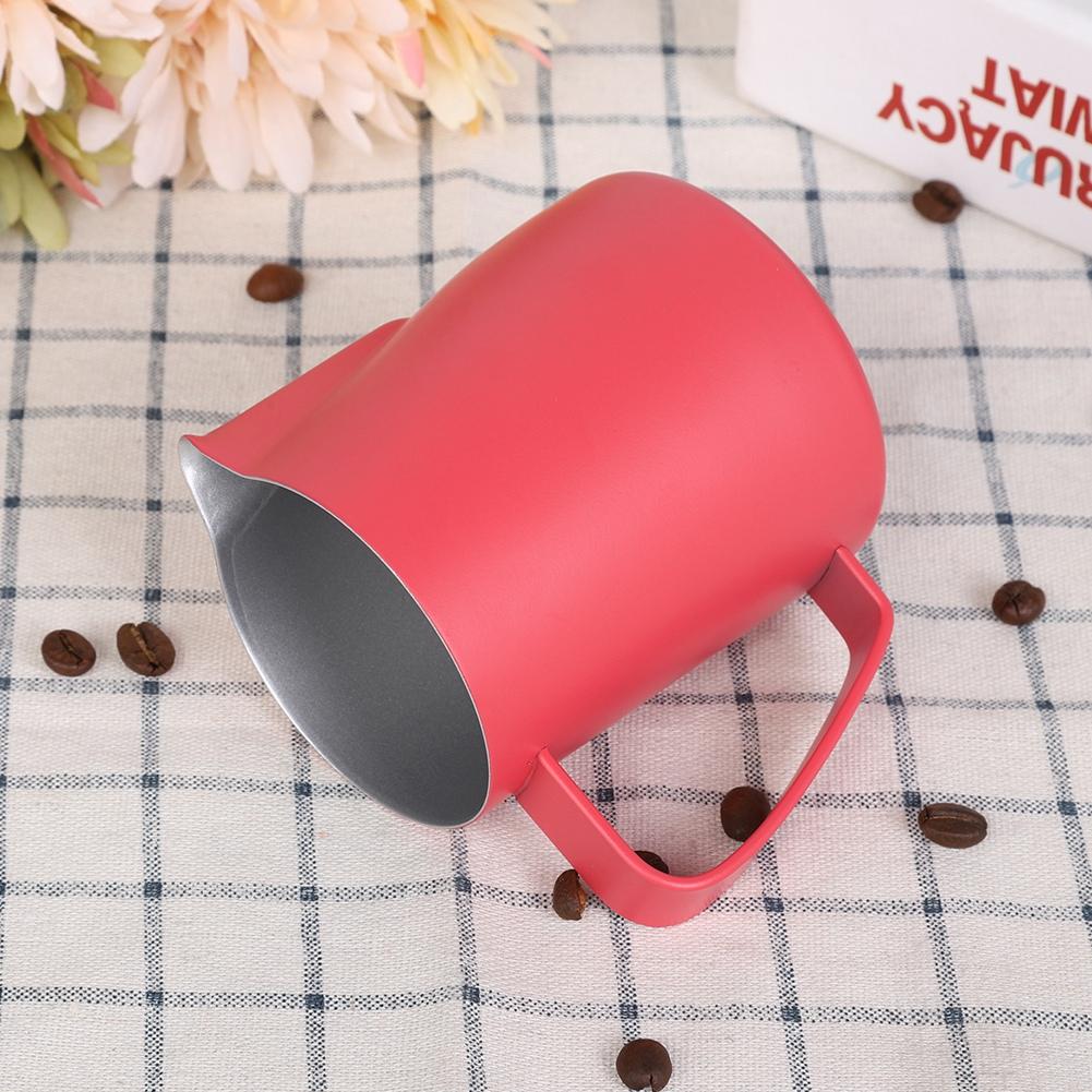 350ml Stainless Steel Milk Frothing Jug Frother Coffee Latte Container Cup Coffee UtensilsRose Red
