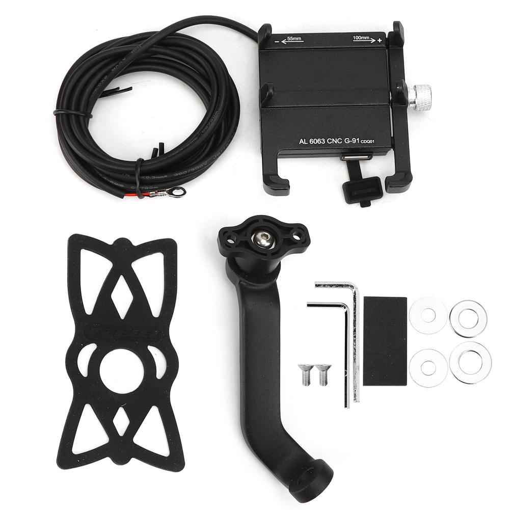 Chargeable Electromobile Phone Holder Handlebar Clamp Ring Bracket for Motorbike Cycling