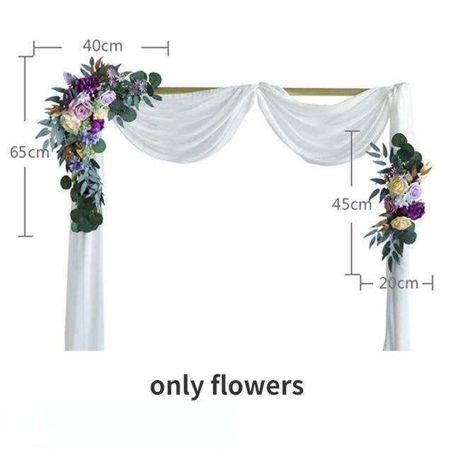 2pcs Artificial Wedding Arch Flowers Greenery Arbor Floral Arrangement Party Reception Backdrop Decor Multiple Style Ceremony
