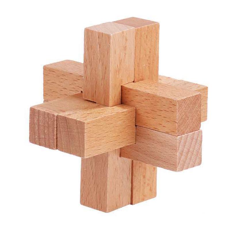 Wooden Luban Puzzle for Adults Kids Unlock Interlock Games Fun Challenge IQ Logic Training Brain Teaser Educational Toys