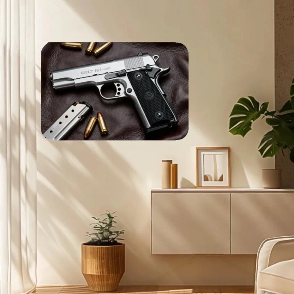 Cartello Metallo Vintage Colt 1911 Pistola Latta Segno Retro Wall Art per Man Cave Bar Garage