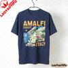 Amalfiküste T-Shirt Italien Küstenabenteuer T-Shirt Italienischer Badeort Kleidung Unisex Alltag Mode Lässig Baumwolle T-Shirts