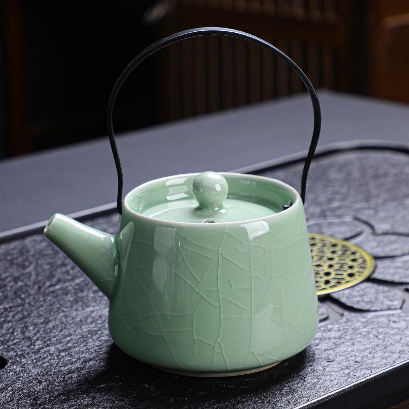 Kung Fu Tea Set Ceramic, Open Film Can Raise Ceramic Tea Pot Cover Bowl Tea Cup Complete Set of Corporate Gifts