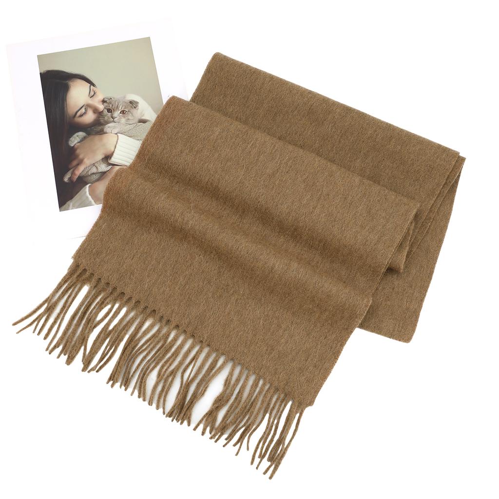 100% Wool Scarf For Women Men Winter Autumn Australia Cashmere Scarf  Design Solid Color Tassel Shawl Pashmina Warm