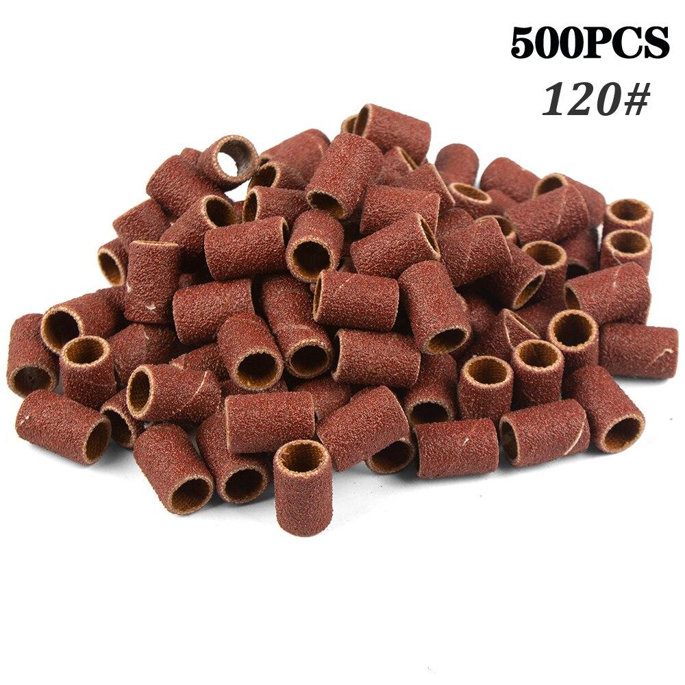 

500 шт., набор шлифовальных лент для сверл для ногтей, пилочек для шлифовки ногтей, шлифовальная лента для акриловых ногтей, гелевых пилочек для удаления педикюра