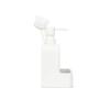 Ceramic Liquid Soap Pump with Built-in Brush Caddy Multi-Purpose Dispenser Kitchen and Bathroom Heavy Duty Easy One-Handed Use