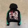 Dark Print Hoodie Women Y2K Streetwear Long Sleeve Casual Loose Fit Pullover