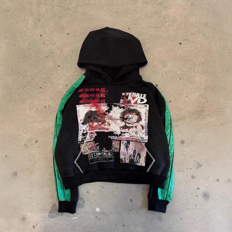 Dark Print Hoodie Women Y2K Streetwear Long Sleeve Casual Loose Fit Pullover