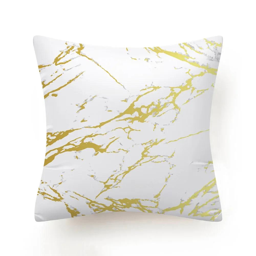 New Black White Marble Texture Cushion Cover 30X50/40X40/45X45CM Ultra Soft Lumbar Pillowcase Sofa Seat Throw Pillows Decor Home