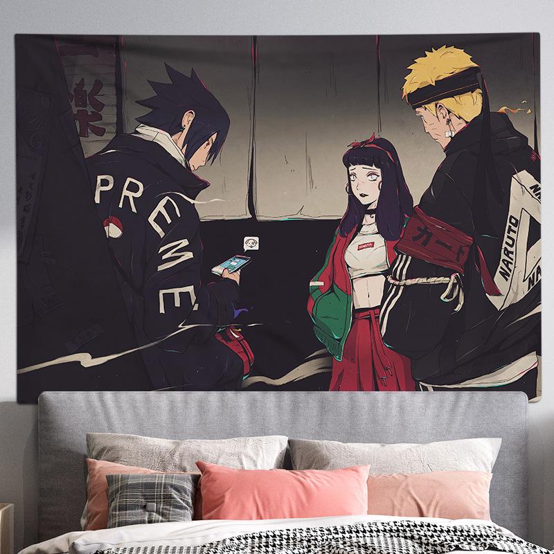Living Room Background Cloth, Bedroom Hanging Cloth, Japanese Cartoon Anime Tapestry, Room Wall Carpet