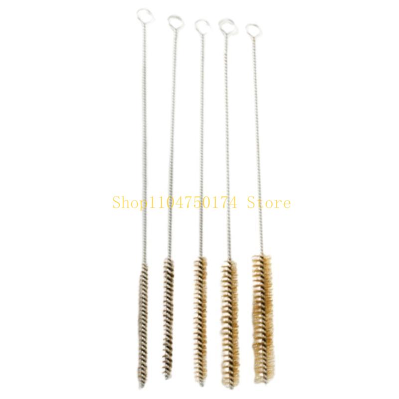 5Pcs Long Handle Brass Wire Pipe Brushes for Kitchen and Bathroom Pipe Cleaning top sale