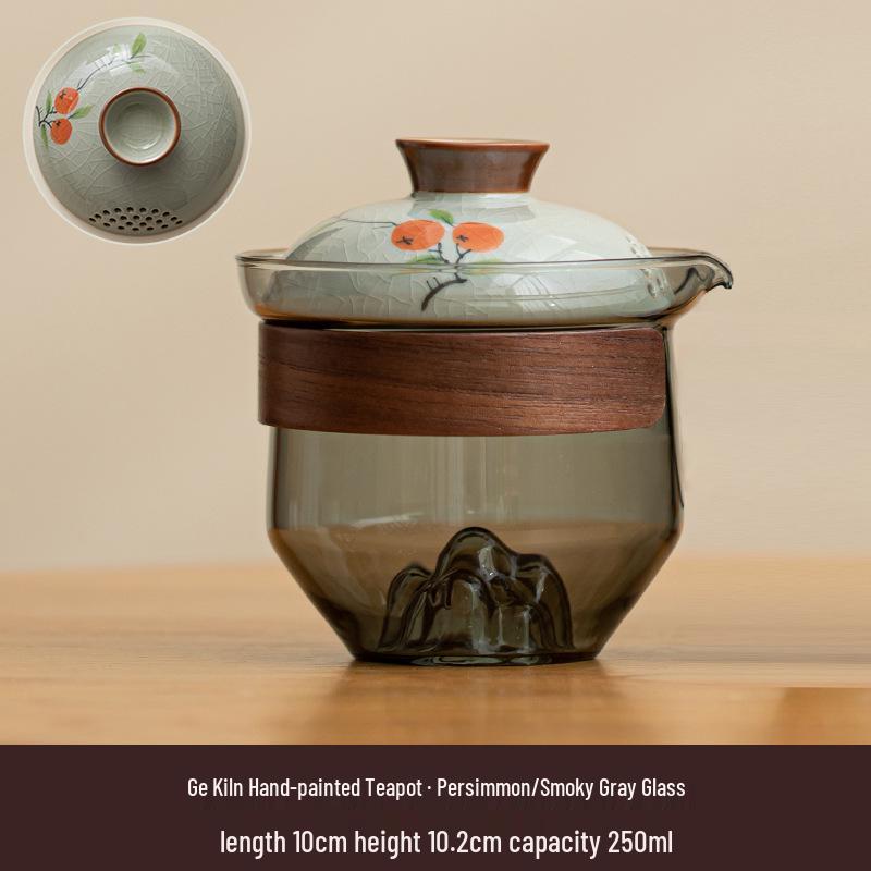 Portable Hand-Painted Travel Tea Set with One Pot and Four Cups – Perfect Business Gift