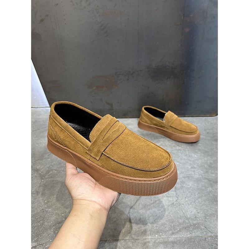 Men's Shoes, Spring and Autumn New Matte Leather One-pedal Versatile Thick-soled Men's Doudou Shoes Bc