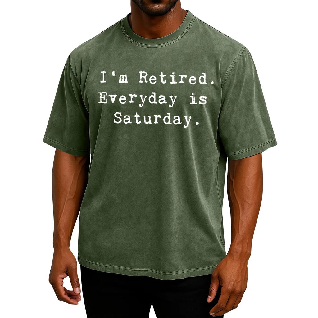 Men's Popular T-shirt Printed Round Neck Short Sleeve T-shirt