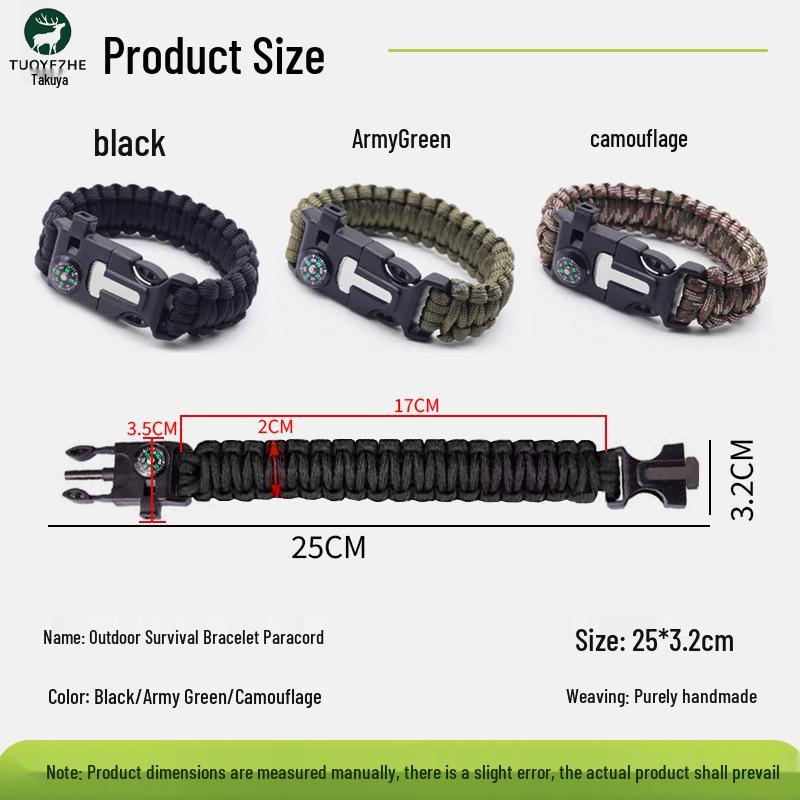 Wildnis Überleben Paracord Armband: War Wolf Spezialkräfte Multifunktionale Rettungsleine für Abenteuer im Freien