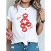 Women's Kiss Love Letter Print T-Shirt - Short Sleeve Crew Neck Casual Blouse Top with Kiss & Lettering,