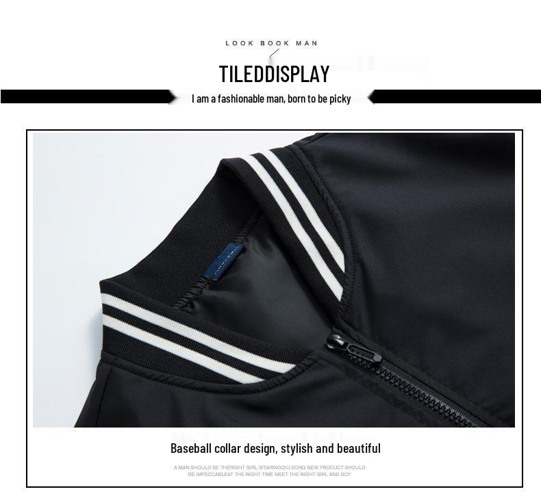 Hong Kong Style Color Block Waterproof Baseball Jacket - Men's Trendy Fashion for Spring & Autumn