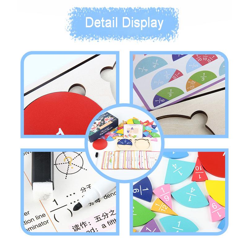 Children Fractional Score Disk Demonstrator Montessori Learning Arithmetic Numerator Denominator Math Preschool Teaching Aid Toy