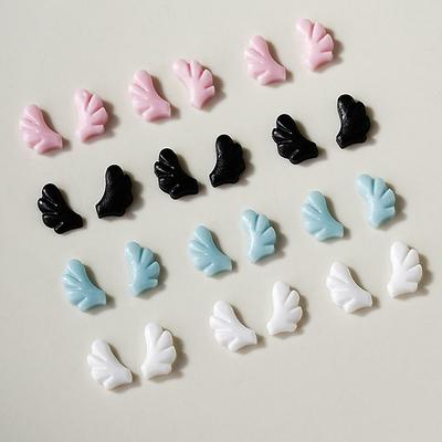 50 Pezzi Charms Resina Ali d'Angelo per Unghie Ins Gioielli Indossabili Accessori per Unghie 3D Polvere Bianca Mini Fai da Te Unghie Finte Decorazione Manicure