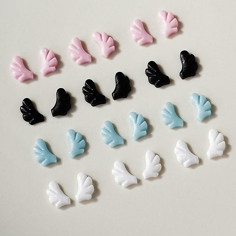 50 Stück Ins Nagel Engel Flügel Harz Anhänger Schmuck Tragen Nagelzubehör 3D Weißes Pulver Mini DIY Falsche Nägel Maniküre Dekoration