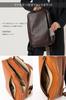 Leather Laboratory Men's Genuine Leather Business Backpack, Fits A4 Size, 15.6" Laptop, Natural Grain Leather, Large Capacity, Lightweight, Square