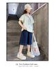 Girls' College Style Set 2026 Summer New Striped Tie T-shirt Clear Color Jeans Middle and Large Children's Two Piece Set