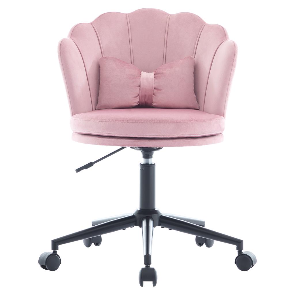 Modern Design: Dressing Chair, Office Chair, Petal-Shaped Backrest, Butterfly-Shaped Lumbar Cushion, Height-Adjustable, Soft Seat Cushion.