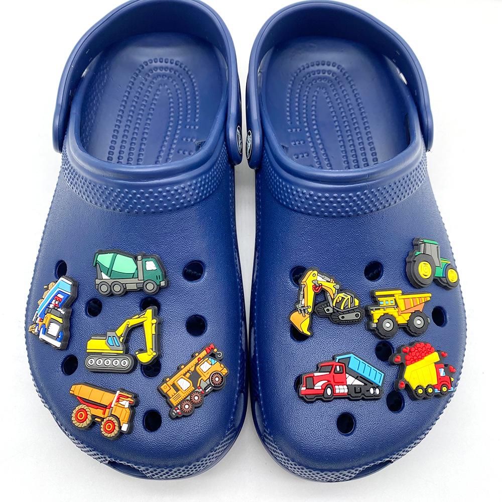 Excavator Construction Vehicle Shoe Decoration: PVC Soft Rubber Shoe Buckle & DIY Shoe Flowers