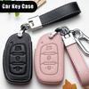Leather Car Smart Key Cover Case Holder Protection For Hyundai Tucson Mistra Ix25 Ix35 I20 I30 I40 Hb20 Tm