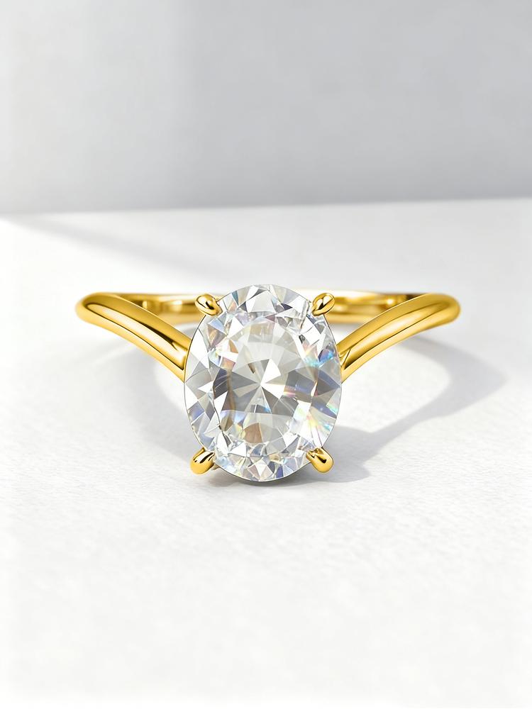 925 Sterling Silver Fashion V-shaped Oval Zircon Ring For Women Engagement Anniversary Wedding Party High Quality Fine Jewelry