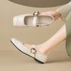 Augustine Mary Jane Shoes Women's Summer 2025 New Shallow Mouth French Love Small Leather Shoes Flat-bottomed Small Fragrant Single Shoes
