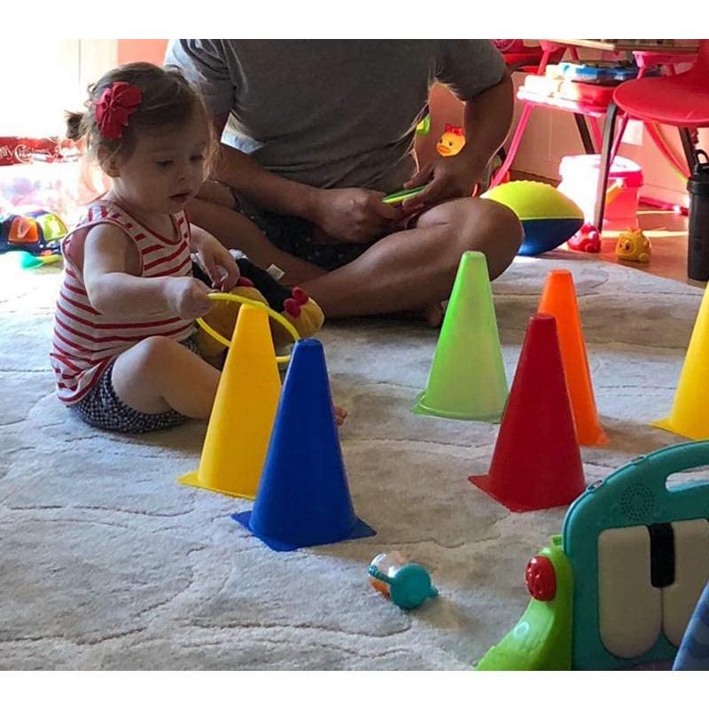 Parent Child Throwing Ring Game Cone Tossing Cornhole Sets Hand Eye Sports Outdoor Toys Game Balance Perception Kids Teaching
