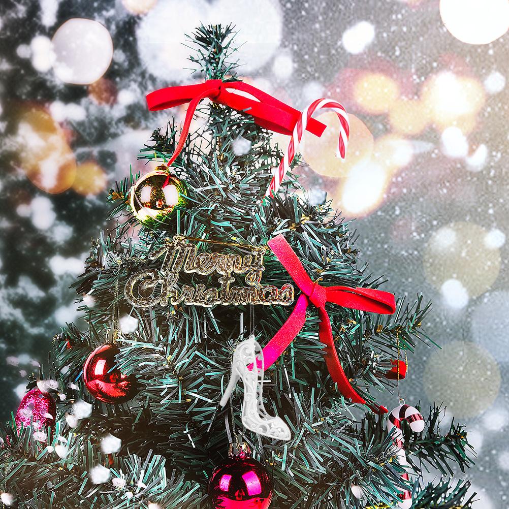 6 Pcs High Heeled Shoes Shaped Christmas Tree Pendant Xmas Decorations Holiday Supplies Home nament Wind Chimes Hanging Decor
