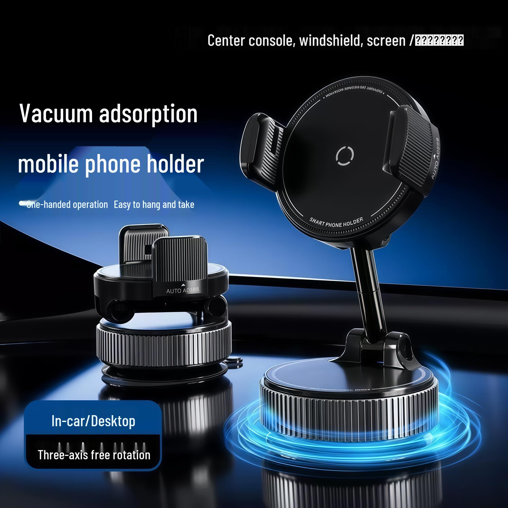 

Universal Nano Car Phone Holder: One-Handed Stable Clip with Vacuum Suction чёрный