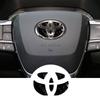1PCS Carbon Fibe rAuto Logos Sticker Car Steering Wheel Emblem Badge Sticker For Toyota Corolla Camry Yaris Car Accessories