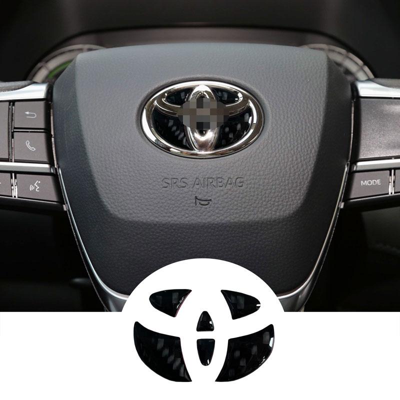1PCS Carbon Fibe rAuto Logos Sticker Car Steering Wheel Emblem Badge Sticker For Toyota Corolla Camry Yaris Car Accessories
