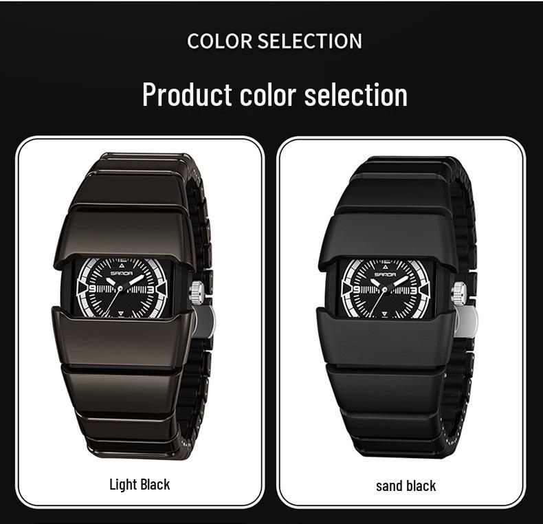 In-Stock Black Tech Y2K Alien Armor Retro Watch with Luminous High-End Finish