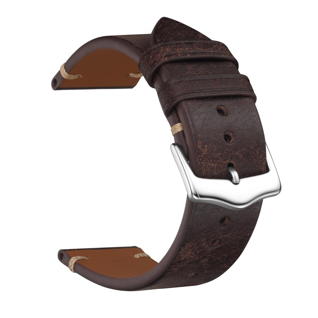 High-End Polished Retro Cowhide Strap, First-Layer Leather Strap, Suitable For Men'S 20Mm Strap, Genuine Leather.