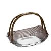 Glass Fruit Tray Household Snack Candy Dessert Plate Afternoon Tea Dim Sum Rattan Woven Portable Trays Housewear